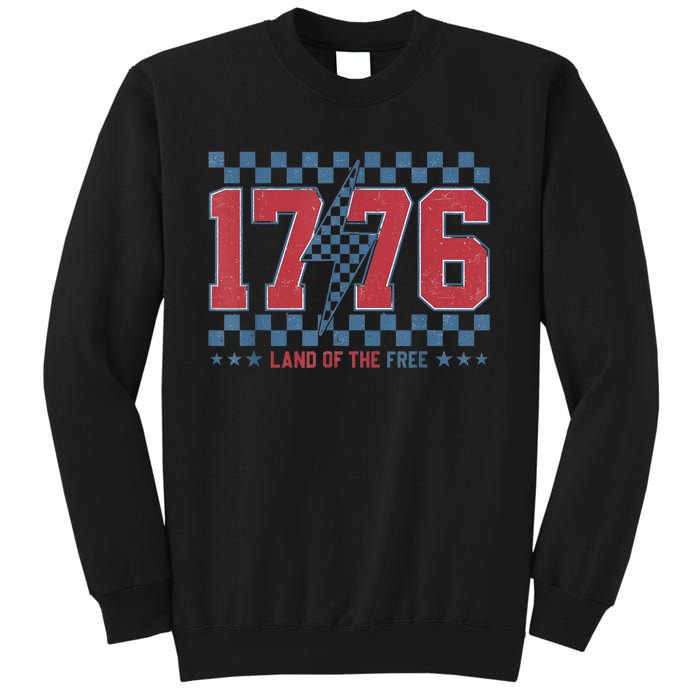 Retro 1776 America 4th Of July Usa Flag Fourth Of July Sweatshirt