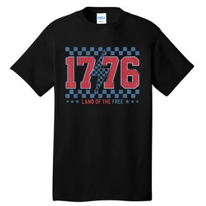 Retro 1776 America 4th Of July Usa Flag Fourth Of July Tall T-Shirt