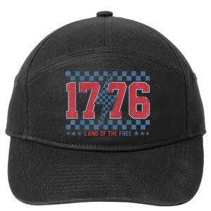 Retro 1776 America 4th Of July Usa Flag Fourth Of July 7-Panel Snapback Hat