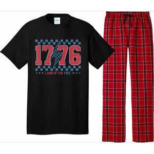 Retro 1776 America 4th Of July Usa Flag Fourth Of July Pajama Set