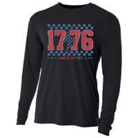 Retro 1776 America 4th Of July Usa Flag Fourth Of July Cooling Performance Long Sleeve Crew