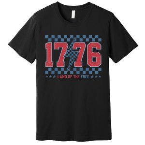 Retro 1776 America 4th Of July Usa Flag Fourth Of July Premium T-Shirt