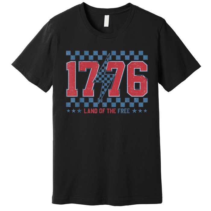 Retro 1776 America 4th Of July Usa Flag Fourth Of July Premium T-Shirt