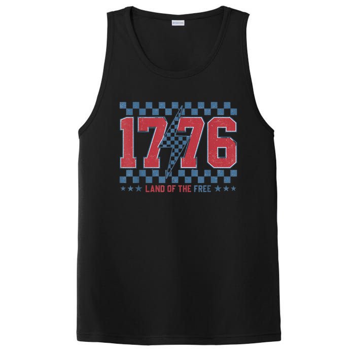 Retro 1776 America 4th Of July Usa Flag Fourth Of July PosiCharge Competitor Tank