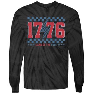 Retro 1776 America 4th Of July Usa Flag Fourth Of July Tie-Dye Long Sleeve Shirt