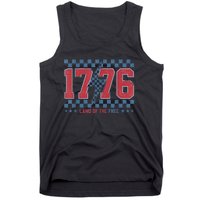 Retro 1776 America 4th Of July Usa Flag Fourth Of July Tank Top