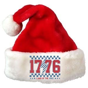 Retro 1776 America 4th Of July Usa Flag Fourth Of July Premium Christmas Santa Hat