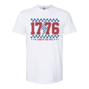 Retro 1776 America 4th Of July Usa Flag Fourth Of July Softstyle CVC T-Shirt