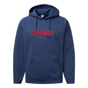 Retro 1968 Bobby Kennedy Gift Rfk Robert Kennedy Gift Performance Fleece Hoodie