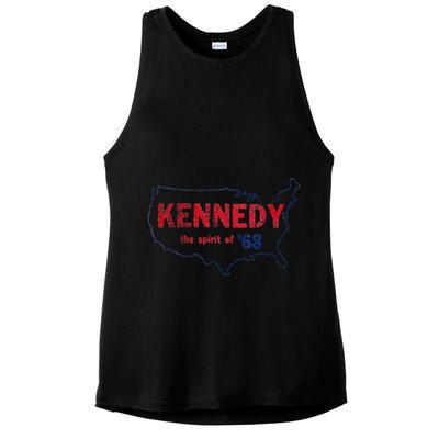 Retro 1968 Bobby Kennedy Rfk Robert Kennedy Ladies PosiCharge Tri-Blend Wicking Tank