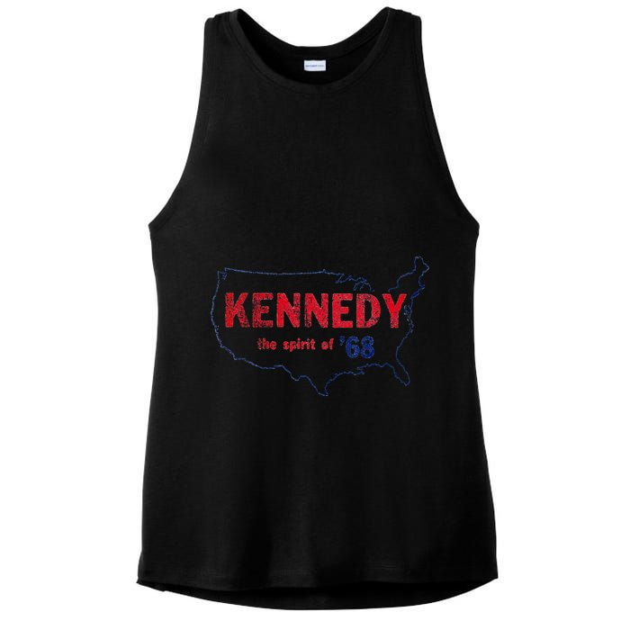 Retro 1968 Bobby Kennedy Rfk Robert Kennedy Ladies PosiCharge Tri-Blend Wicking Tank