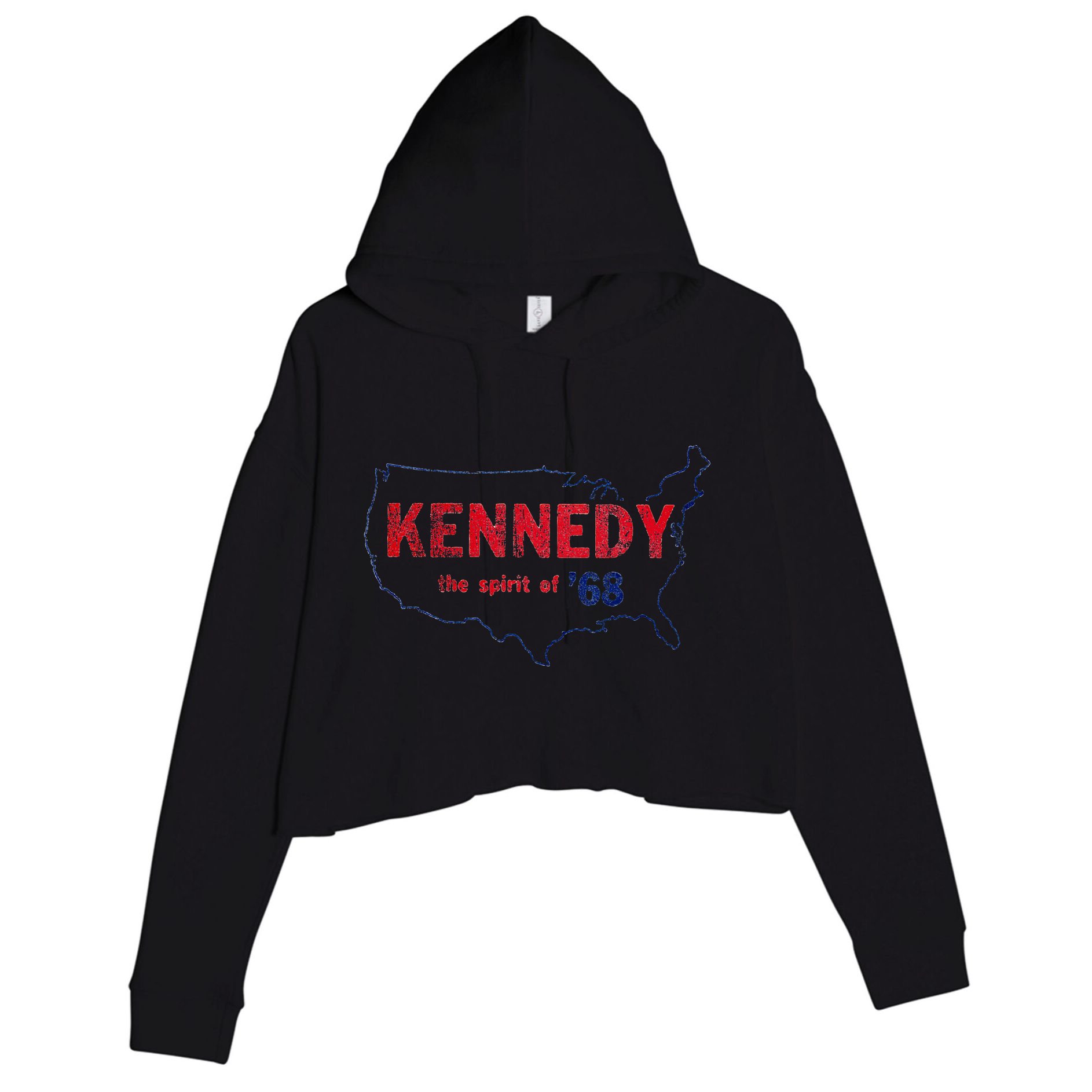 Retro 1968 Bobby Kennedy Rfk Robert Kennedy Crop Fleece Hoodie