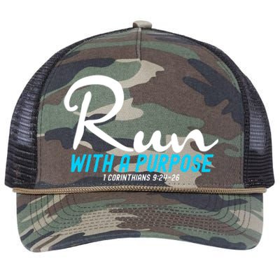 Retro 1 Corinthians 924 26 Run With A Purpose Retro Rope Trucker Hat Cap