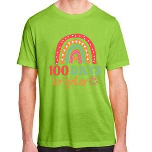 Rainbow 100 Days Brighter 100 Days Of School Groovy Retro Great Gift Adult ChromaSoft Performance T-Shirt