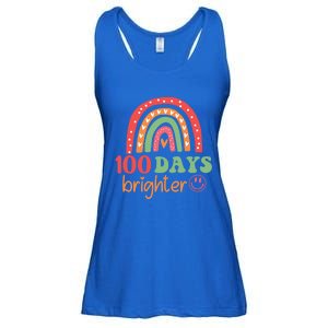 Rainbow 100 Days Brighter 100 Days Of School Groovy Retro Great Gift Ladies Essential Flowy Tank