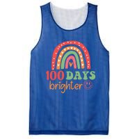 Rainbow 100 Days Brighter 100 Days Of School Groovy Retro Great Gift Mesh Reversible Basketball Jersey Tank