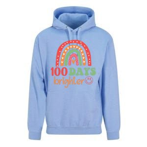 Rainbow 100 Days Brighter 100 Days Of School Groovy Retro Great Gift Unisex Surf Hoodie