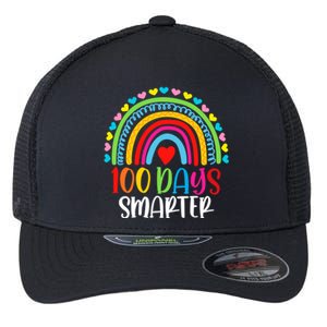 Rainbow 100 Days Of School 100 Days Smarter Gift Flexfit Unipanel Trucker Cap