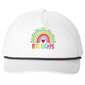 Rainbow 100 Days Of School 100 Days Smarter Gift Snapback Five-Panel Rope Hat