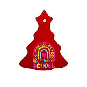 Rainbow 100 Days Of School 100th Day Of School Gift Ceramic Tree Ornament