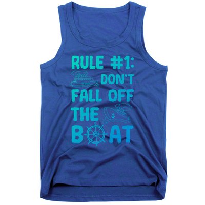 Rule #1 Dont Fall Off The Boat Cruise Cruising Christmas Gift Tank Top