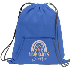 Rainbow 100 Days Smarter Teacher Student 100th Day Of School Gift Sweatshirt Cinch Pack Bag