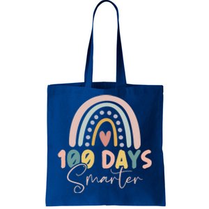 Rainbow 100 Days Smarter Teacher Student 100th Day Of School Gift Tote Bag