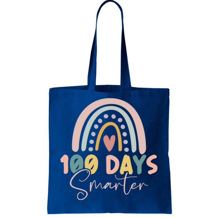 Rainbow 100 Days Smarter Teacher Student 100th Day Of School Gift Tote Bag