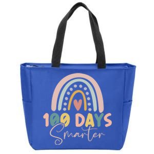 Rainbow 100 Days Smarter Teacher Student 100th Day Of School Gift Zip Tote Bag