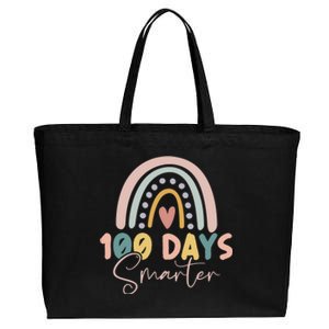 Rainbow 100 Days Smarter Teacher Student 100th Day Of School Gift Cotton Canvas Jumbo Tote