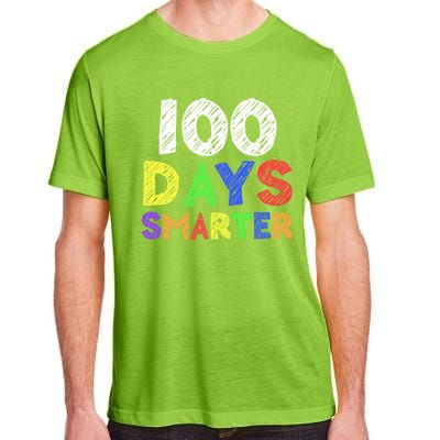 Retro 100 Days Of School 100 Days Smarter Brighter Meaningful Gift Adult ChromaSoft Performance T-Shirt