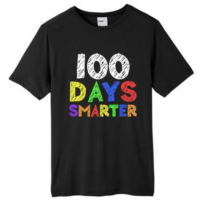 Retro 100 Days Of School 100 Days Smarter Brighter Meaningful Gift Tall Fusion ChromaSoft Performance T-Shirt