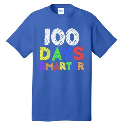 Retro 100 Days Of School 100 Days Smarter Brighter Meaningful Gift Tall T-Shirt