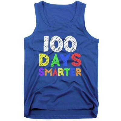 Retro 100 Days Of School 100 Days Smarter Brighter Meaningful Gift Tank Top