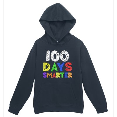 Retro 100 Days Of School 100 Days Smarter Brighter Meaningful Gift Urban Pullover Hoodie