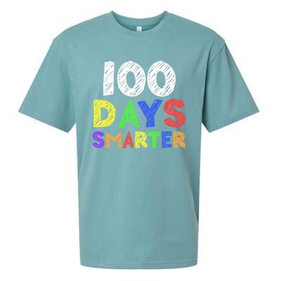 Retro 100 Days Of School 100 Days Smarter Brighter Meaningful Gift Sueded Cloud Jersey T-Shirt