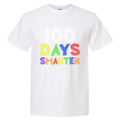 Retro 100 Days Of School 100 Days Smarter Brighter Meaningful Gift Garment-Dyed Heavyweight T-Shirt