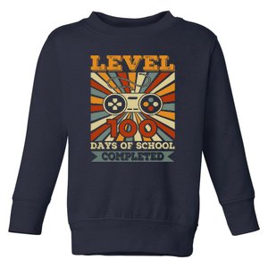 Retro 100 Days Of School Completed Level Up Gaming Toddler Sweatshirt