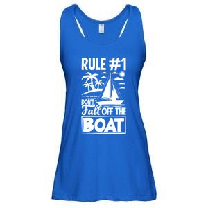 Rule 1 Dont Fall Off The Boat Sea Sailor Maritime Gift Ladies Essential Flowy Tank