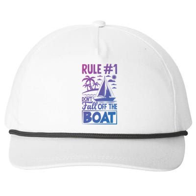 Rule 1 Dont Fall Off The Boat Sea Sailor Maritime Gift Snapback Five-Panel Rope Hat