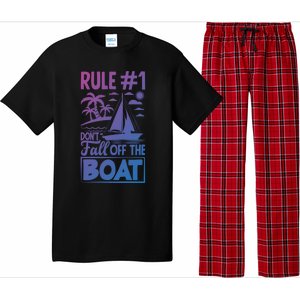 Rule 1 Dont Fall Off The Boat Sea Sailor Maritime Gift Pajama Set