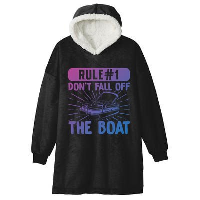 Rule 1 Don’T Fall Off The Boat Boating Sailing Boat Owner Gift Hooded Wearable Blanket