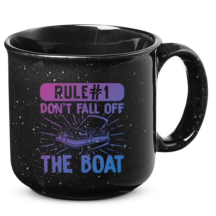 Rule 1 Don’T Fall Off The Boat Boating Sailing Boat Owner Gift 15oz Campfire Ceramic Mug