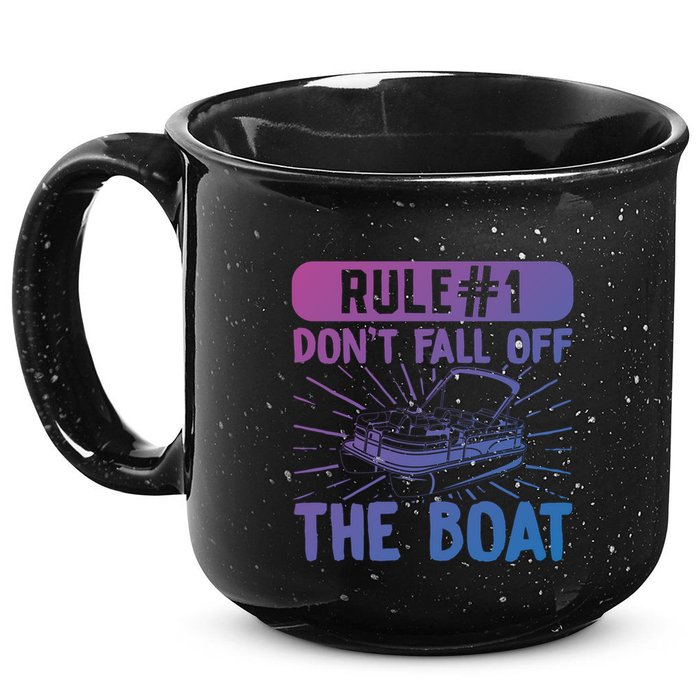 Rule 1 Don’T Fall Off The Boat Boating Sailing Boat Owner Gift 15oz Campfire Ceramic Mug