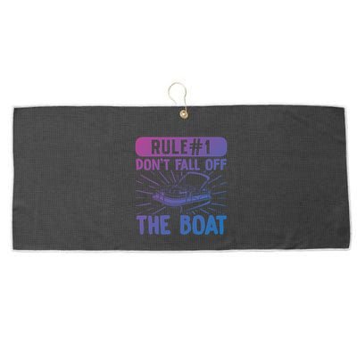 Rule 1 Don’T Fall Off The Boat Boating Sailing Boat Owner Gift Large Microfiber Waffle Golf Towel