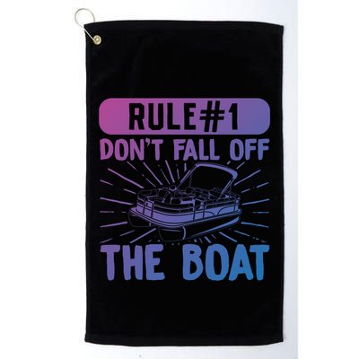 Rule 1 Don’T Fall Off The Boat Boating Sailing Boat Owner Gift Golf Towel