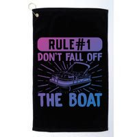 Rule 1 Don’T Fall Off The Boat Boating Sailing Boat Owner Gift Golf Towel
