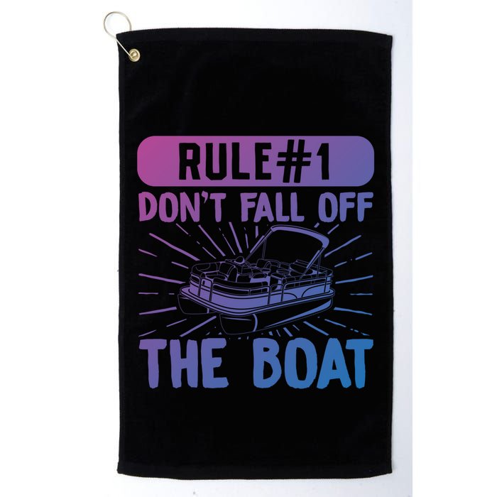 Rule 1 Don’T Fall Off The Boat Boating Sailing Boat Owner Gift Golf Towel