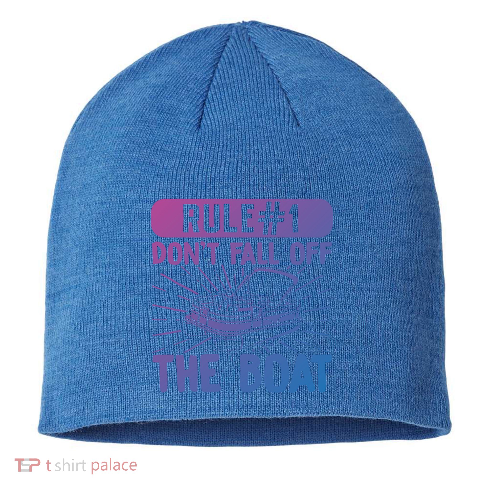 Rule 1 Don’T Fall Off The Boat Boating Sailing Boat Owner Gift Sustainable Beanie