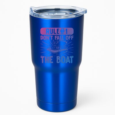 Rule 1 Don’T Fall Off The Boat Boating Sailing Boat Owner Gift Tumbler